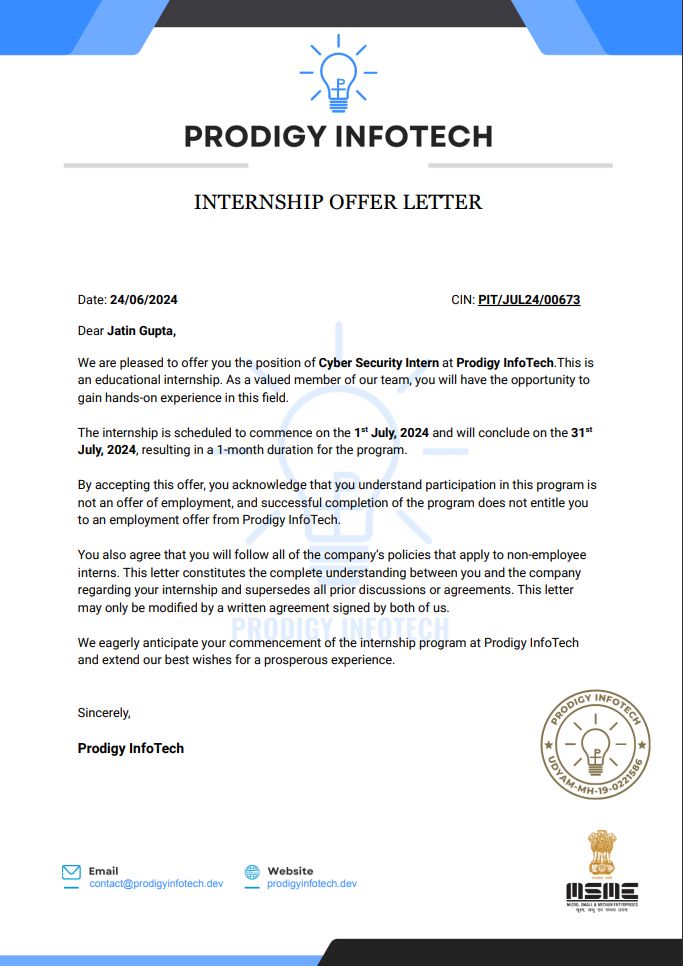 Offer Letter Page 1