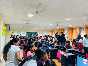 Team receiving award for best web application at technology conference